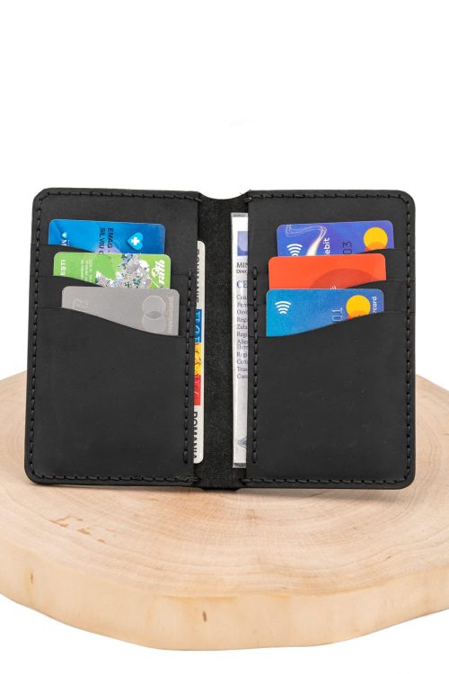Alternative view of Portofel talon auto si bancnote piele pull-up - 6 sloturi